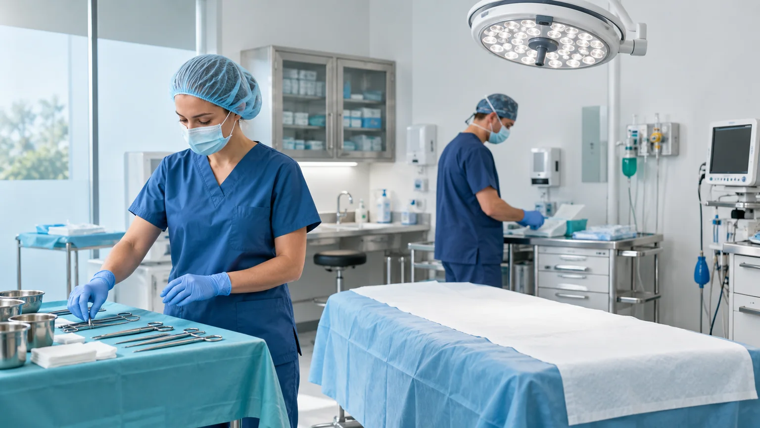 Sala preparada para procedimientos ambulatorios menores