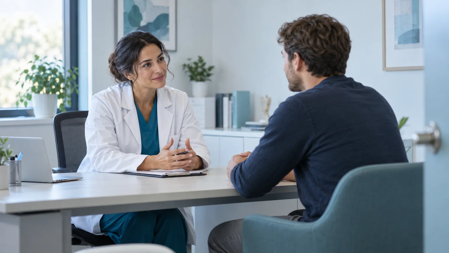 Consulta confidencial de salud sexual en una clínica moderna